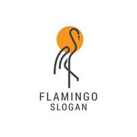 Flamingo-Logo-Icon-Design-Vorlage. luxus, vektor. vektor