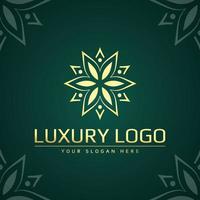 luxuriöses florales Ornament-Logo-Emblem. für kleidung, schönheit, kosmetik, modemarke vektor