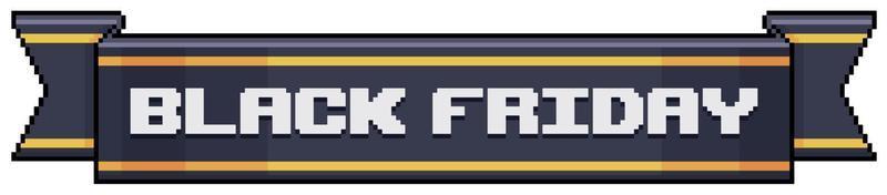 pixel konst svart fredag på svart band, svart fredag logotyp, svart bälte vektor ikon för 8bit spel på vit bakgrund