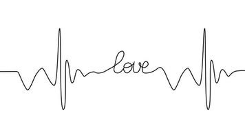 kärlek text hjärtslag design positiv motiverande optimist hjärta kärlek. vektor