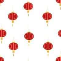 kinesisk sömlös mönster med feng shui papper lykta vektor