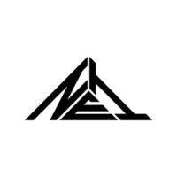 nei Letter Logo kreatives Design mit Vektorgrafik, nei einfaches und modernes Logo in Dreiecksform. vektor