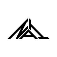 Nai Letter Logo kreatives Design mit Vektorgrafik, Nai einfaches und modernes Logo in Dreiecksform. vektor