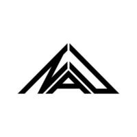 Nau Letter Logo kreatives Design mit Vektorgrafik, Nau einfaches und modernes Logo in Dreiecksform. vektor