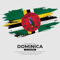 ny design av dominica oberoende dag vektor. dominica med abstrakt borsta flagga vektor