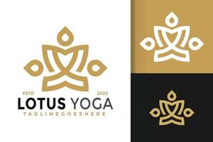 Lotus Yoga elegantes Logodesign, Markenidentitätslogovektor, modernes Logo, Logodesignvektorillustrationsschablone vektor