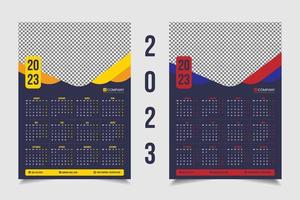 2023 1 sida vägg kalender design vektor