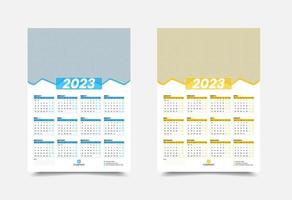 2023 1 sida vägg kalender design vektor