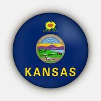 Kansas-Staatsflagge. Vektor-Illustration. vektor