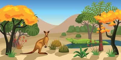 australier djur bakgrund vektor