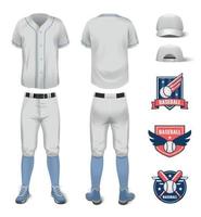 realistisches mockup der baseballtrikotuniform vektor