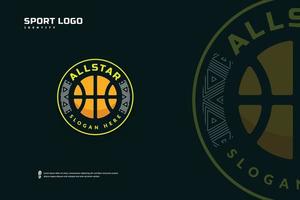 basketboll klubb logotyp, basketboll turnering emblem mall. sport team bricka vektor design