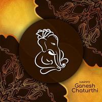 abstrakt ganesh chaturthi religiösa guld och brunt kort vektor