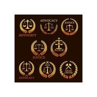 Advocacy oder Rechtsanwalt Vektor gold heraldische Symbole