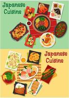 Symbol für Meeresfrüchte und Fleischgerichte der japanischen Küche vektor