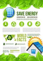 Vektor Ökologie und Umwelt Energie Infografiken