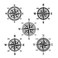 Vektorsymbole des maritimen Navigationskompasses vektor