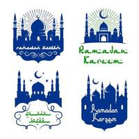 vektor moské ikoner för ramadan kareem hälsningar
