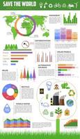 spara de värld infographic för ekologi design vektor