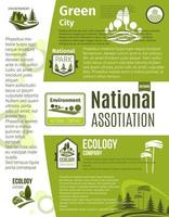 grön stad, eco företag, ekologi affisch mall vektor