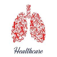 lungor organ sjukvård dna vektor symbol