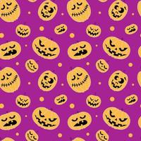 Kürbis mit verschiedenen Emotionen, Jack-Laterne-Symbol von Halloween nahtlose Muster. Stock-Vektor-Illustration. vektor