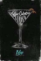 blå lagun cocktail krita färg affisch vektor