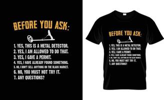 metall detektor t-shirt design, metall detektor t-shirt slogan och kläder design, metall detektor typografi, metall detektor vektor, metall detektor illustration vektor