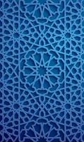 islamic prydnad vektor , persisk motiv . 3d ramadan islamic runda mönster element . geometrisk cirkulär dekorativ arabicum symbol vektor . blå bakgrund