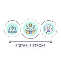 Symbol für das Konzept der Teamleistungsschleife. effektive Unternehmensführung. zusammenwachsen abstrakte idee dünne linie illustration. isolierte Umrisszeichnung. editierbarer Strich. vektor