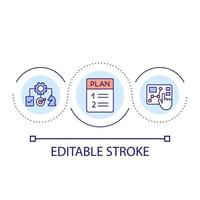 strategisk planera för företag slinga begrepp ikon. företag utmaning. utveckling abstrakt aning tunn linje illustration. isolerat översikt teckning. redigerbar stroke. vektor