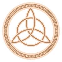 Keltischer Dreifaltigkeitsknoten. Anhänger. beige trendy, Design mit Runen vektor