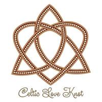 triquetra herz keltischer endloser knoten, ein slawisches symbol, das mit skandinavischen mustern verziert ist. beige trendy vektor