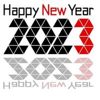 2023 Lycklig ny år siffra, Grattis och kanin öron. kinesisk ny år. origami. vektor