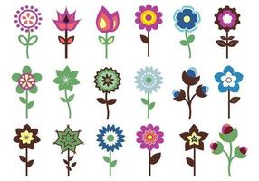 Retro Flower Vector Pack