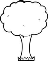 linje teckning tecknad serie träd vektor