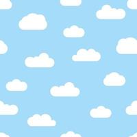 nahtloser hintergrund mit blauem himmel und weißen karikaturwolken. Vektor-Illustration. vektor