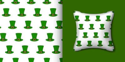 st. patrick's day hat nahtloses muster mit kissen. Vektor-Illustration vektor