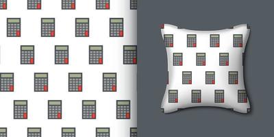 kalkylator sömlös mönster med kudde. vektor illustration