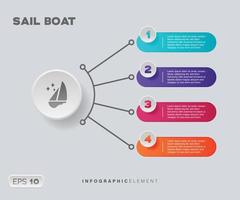 segla båt infographic element vektor