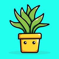 söt kaktus tecknad serie vektor ikon illustration. växt natur ikon begrepp. isolerat premie vektor.