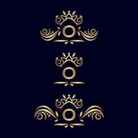 königlicher luxus verzierter logobuchstabe o vektor