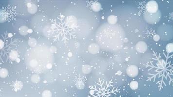 schöner weihnachtshintergrund mit bokeh und schneeflockendesign vektor