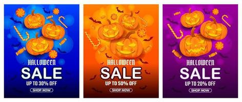 halloween försäljning befordran med skrämmande ballong och godis vektor, Lycklig halloween bakgrund för företag detaljhandeln befordran, baner, affisch, social media, utfodra, inbjudan vektor