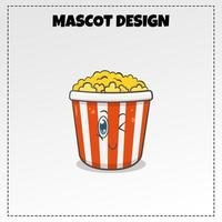 mat logotyp popcorn maskot illustration vektor design