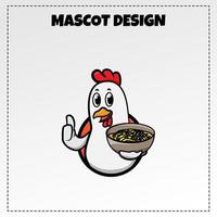 indonesiska traditionell mat logotyp kyckling soto maskot illustration vektor design