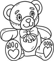 Teddybär isolierte Malseite für Kinder vektor