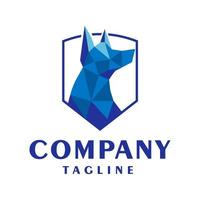 blå modern hund skydda logotyp illustration, ikon, säkerhet faktor symbol, mall design vektor
