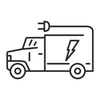 Lkw-Symbol Elektrostecker .umriss Autovektor für Webdesign isoliert auf weißem Hintergrund. Website-Banner-Konzept. vektor