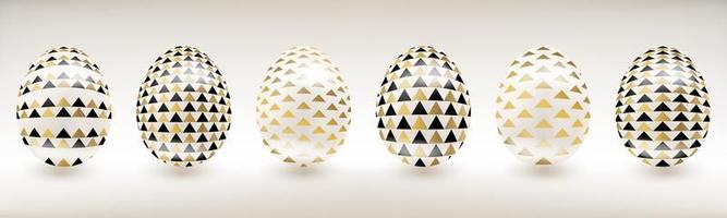 vit porslin påsk ägg med dekor vektor